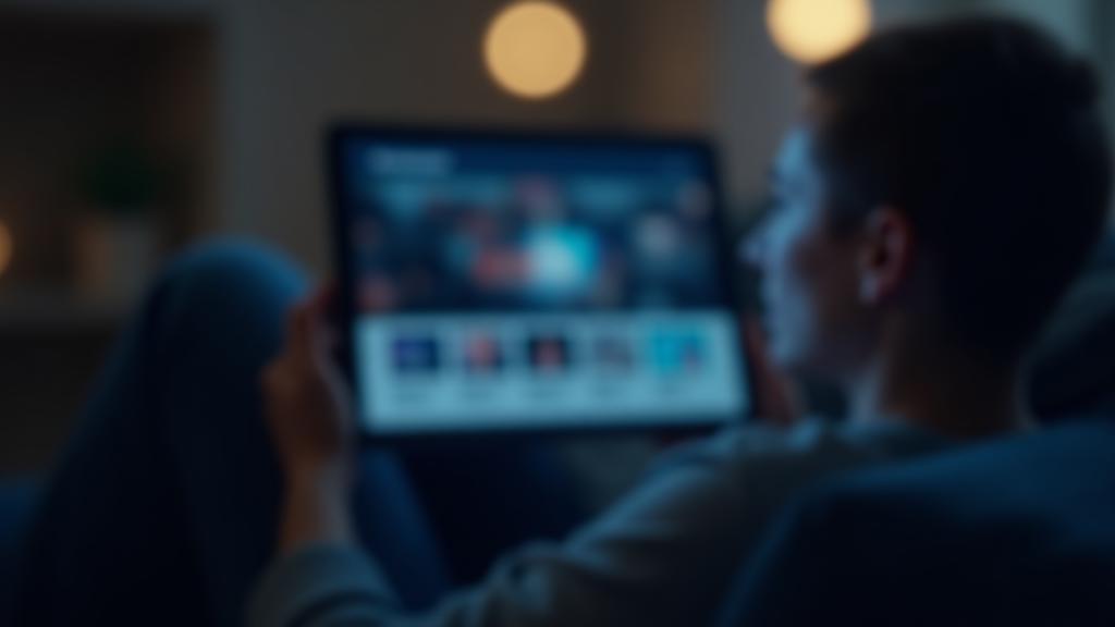 Person watching news stream on a tablet